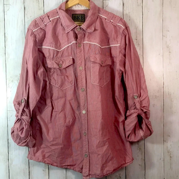 BKE Other - BKE Western style slim fit with roll tab sleeves